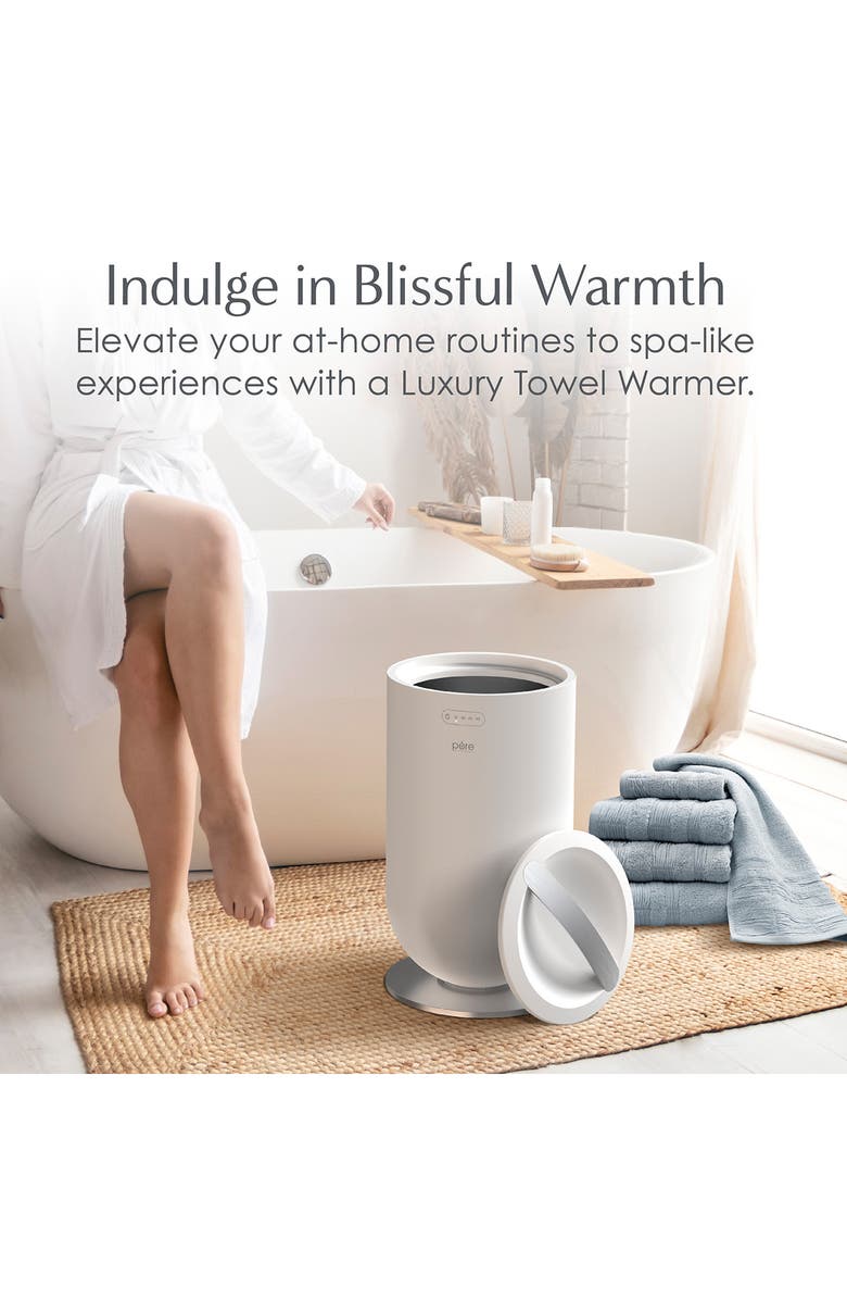 PURE ENRICHMENT X-Large Towel & Linen Warmer, Alternate, color, White Silver