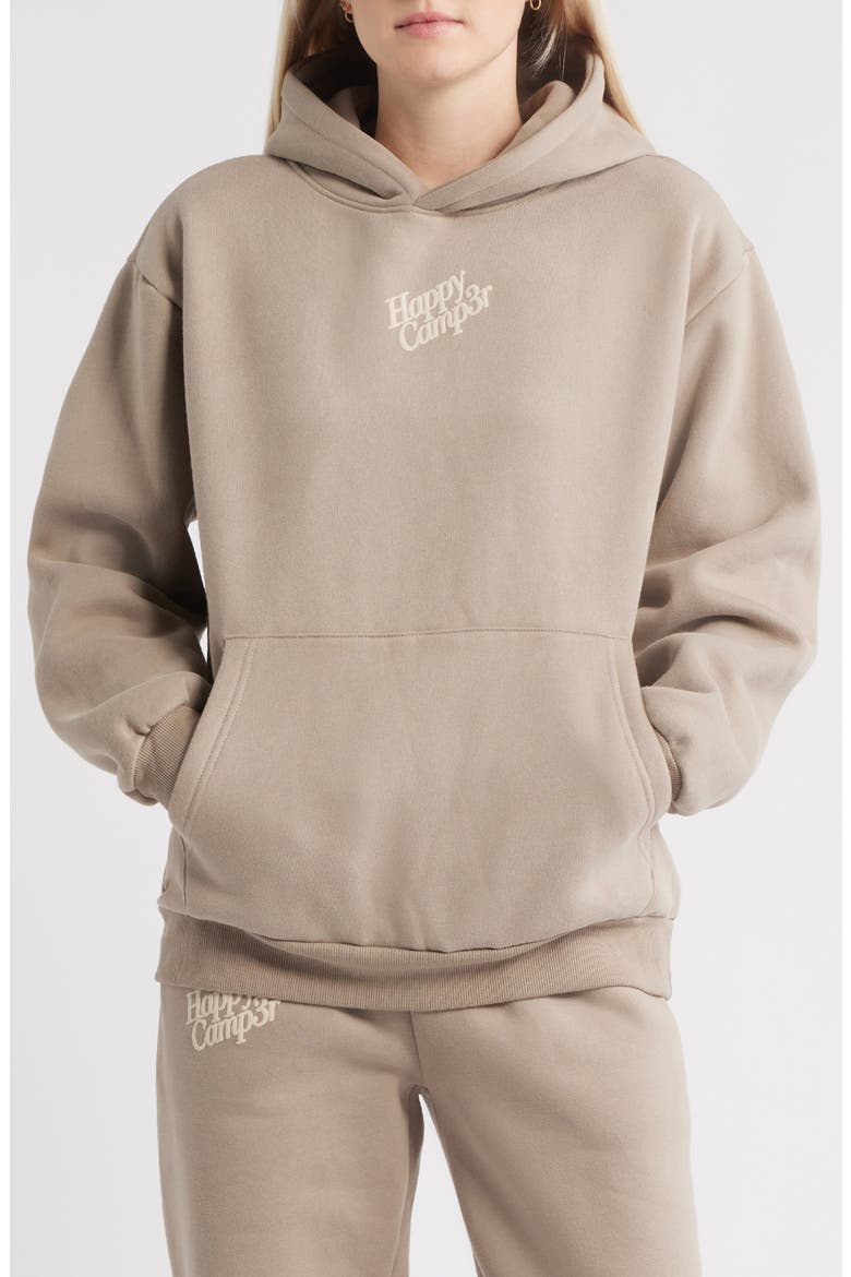 Puff Series Core Logo Cotton Blend Hoodie, Main, color, TAUPE