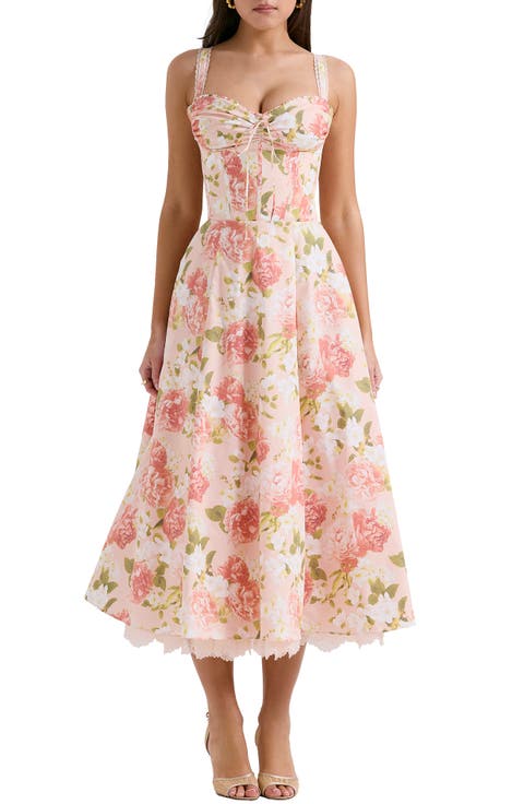 Rosalee Floral Stretch Cotton Petticoat Dress
