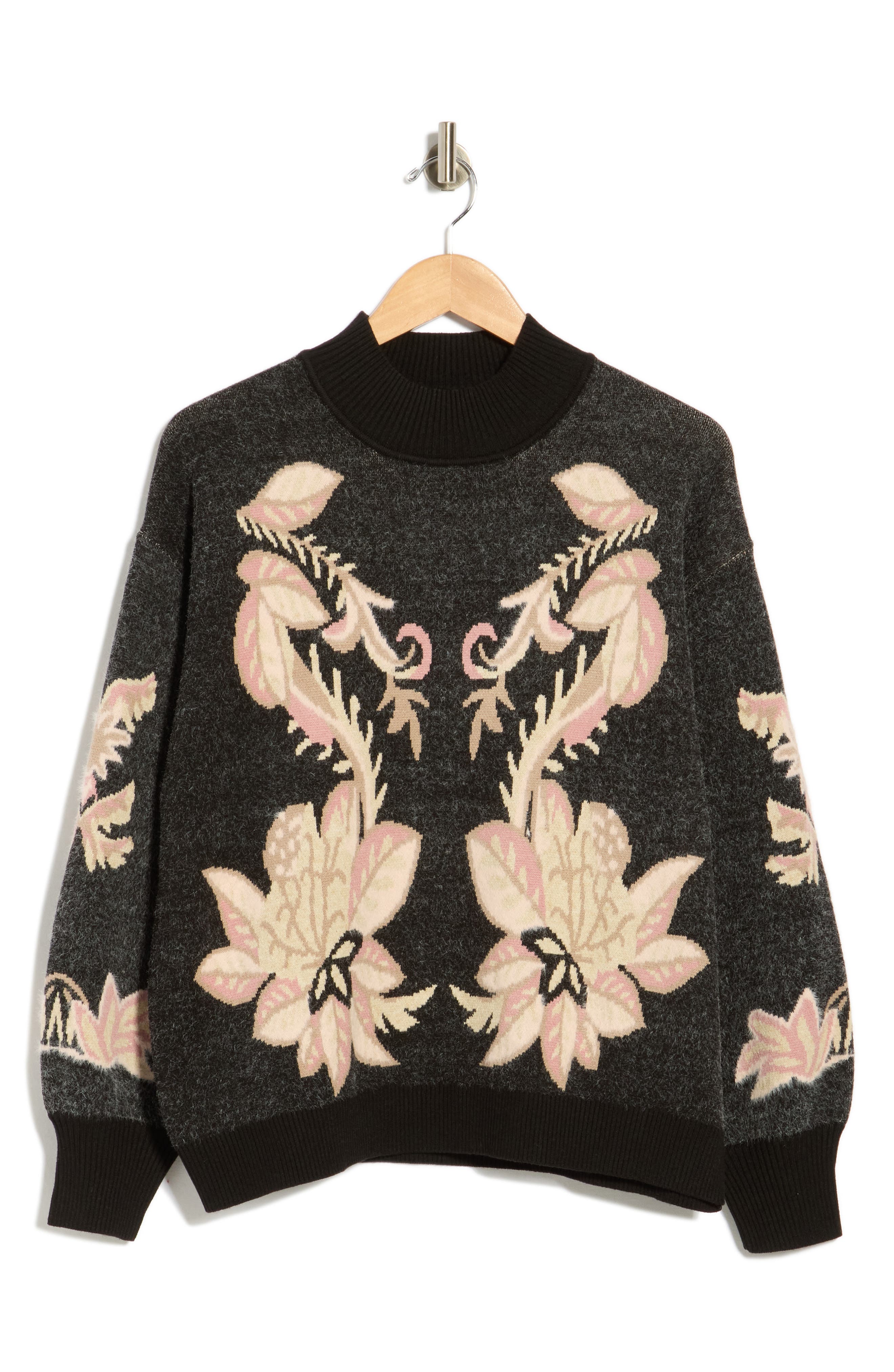 Balloon Sleeve Mock Neck Sweater