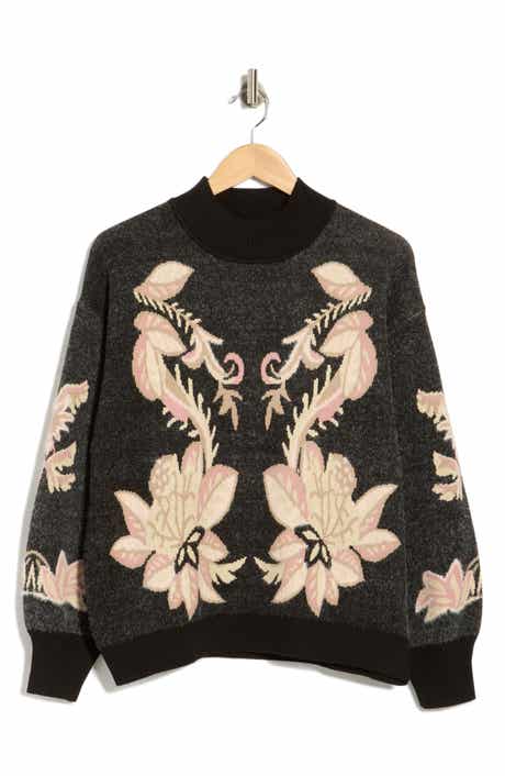 Balloon Sleeve Mock Neck Sweater