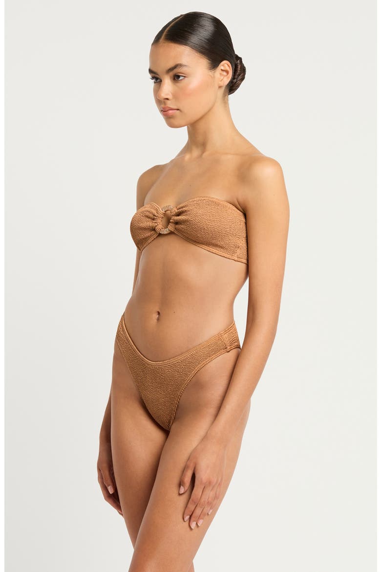 Blake Ring Tie Back Bikini Top, Alternate, color, GOLDEN SHIMMER