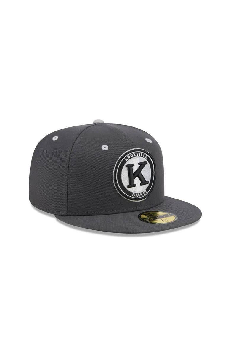 New Era Men's New Era  Charcoal Knoxville Smokies Theme Nights 59FIFTY Fitted Hat, Alternate, color, 