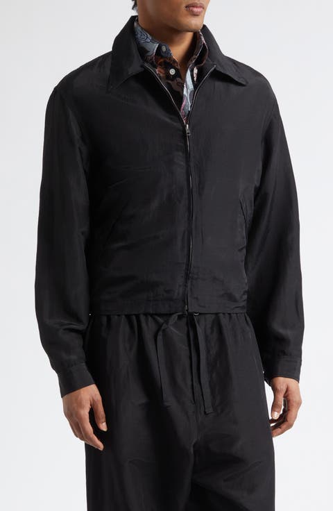 Short Linen Blend Zip Jacket