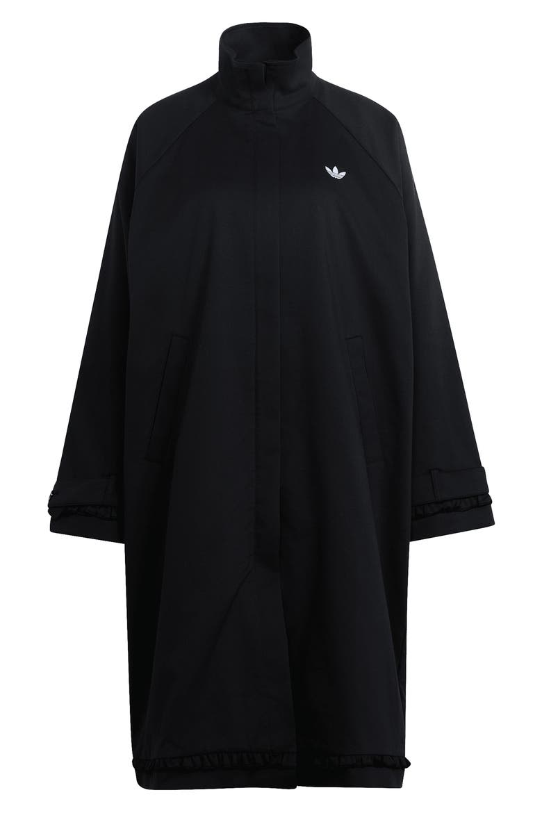 Pleated Firebird Trench Coat, Alternate, color, BLACK