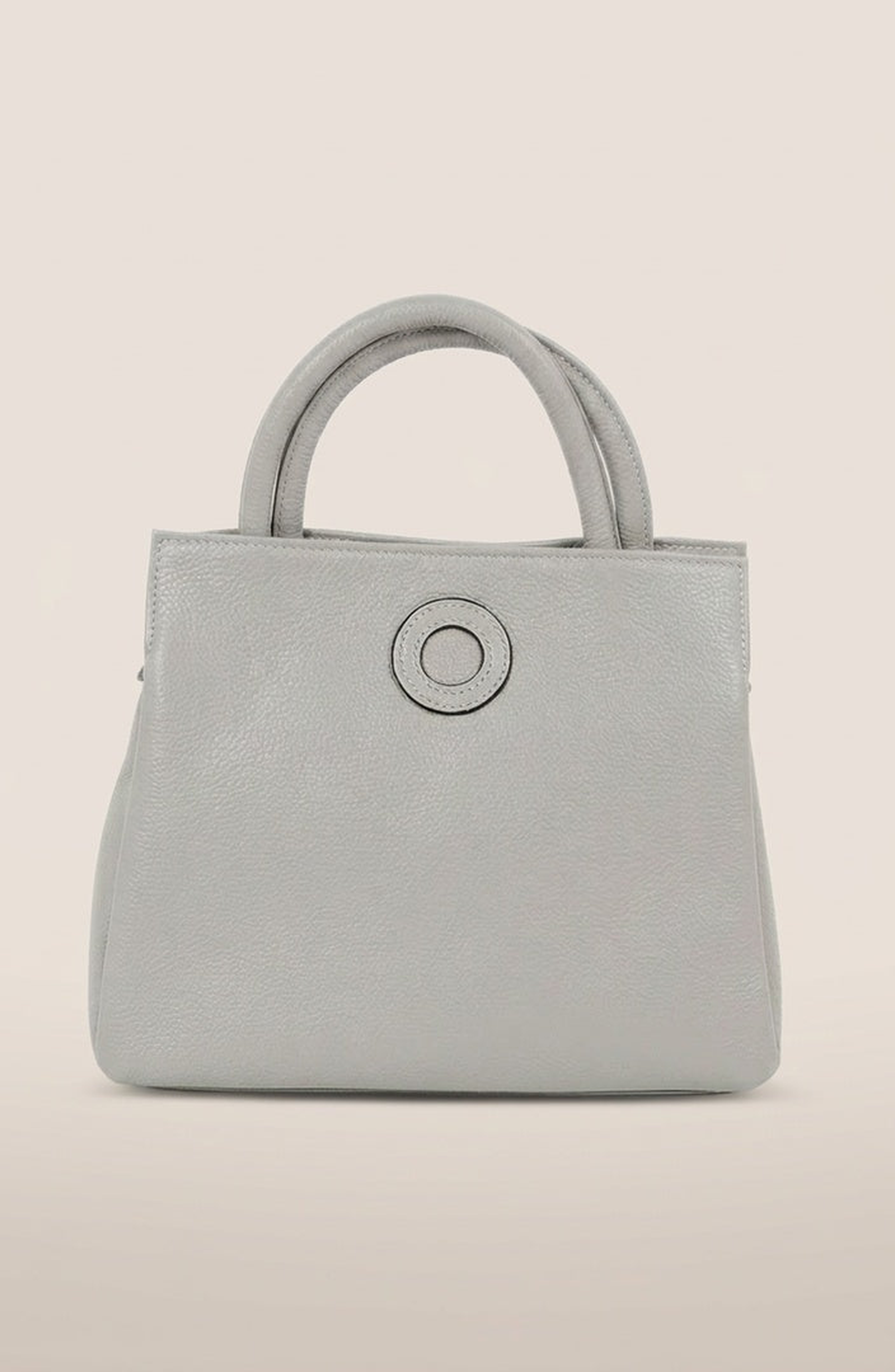 Modenaire Structured Circular Detail Top Handle Bag, Main, color, Light Grey