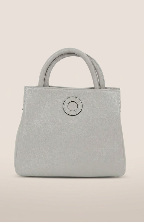 Structured Circular Detail Top Handle Bag