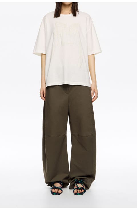 Adjustable barrel leg trousers