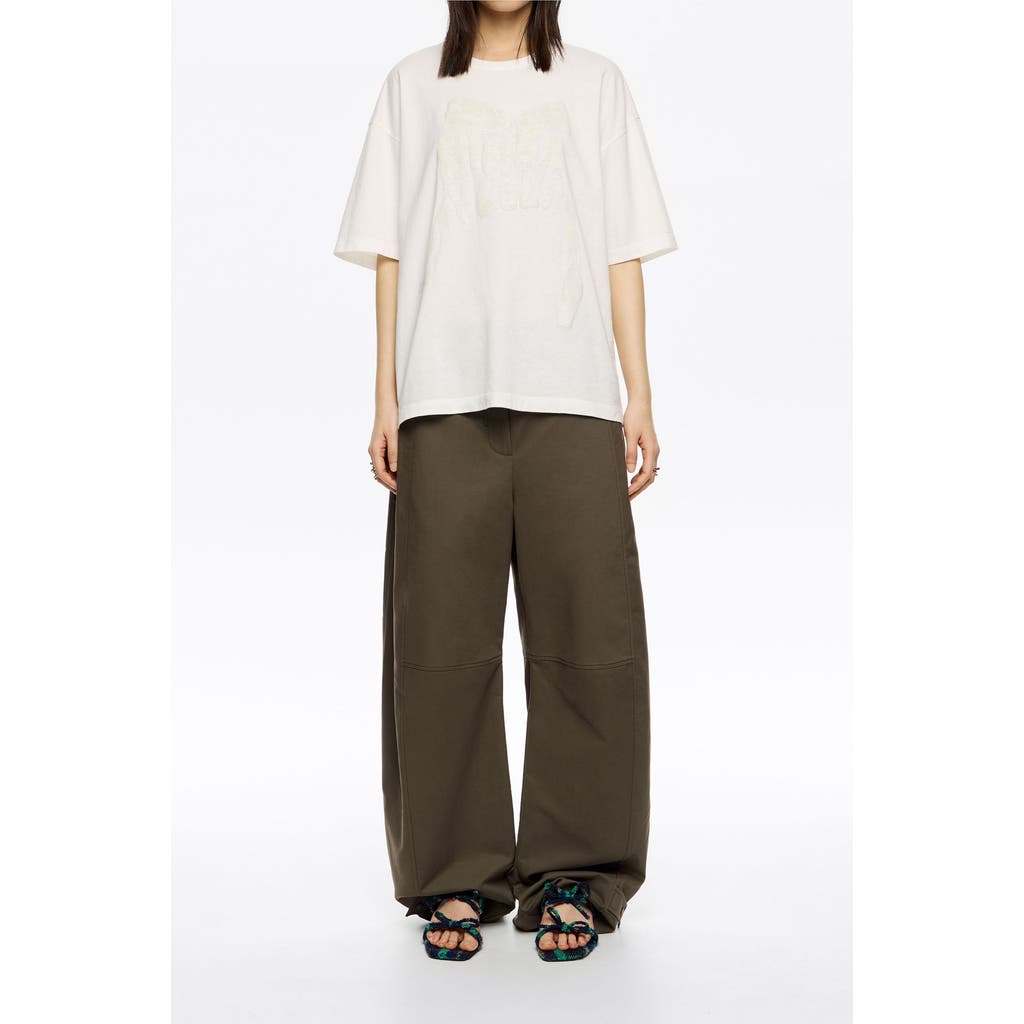 Bimba Y Lola Adjustable Barrel Leg Trousers In Brown