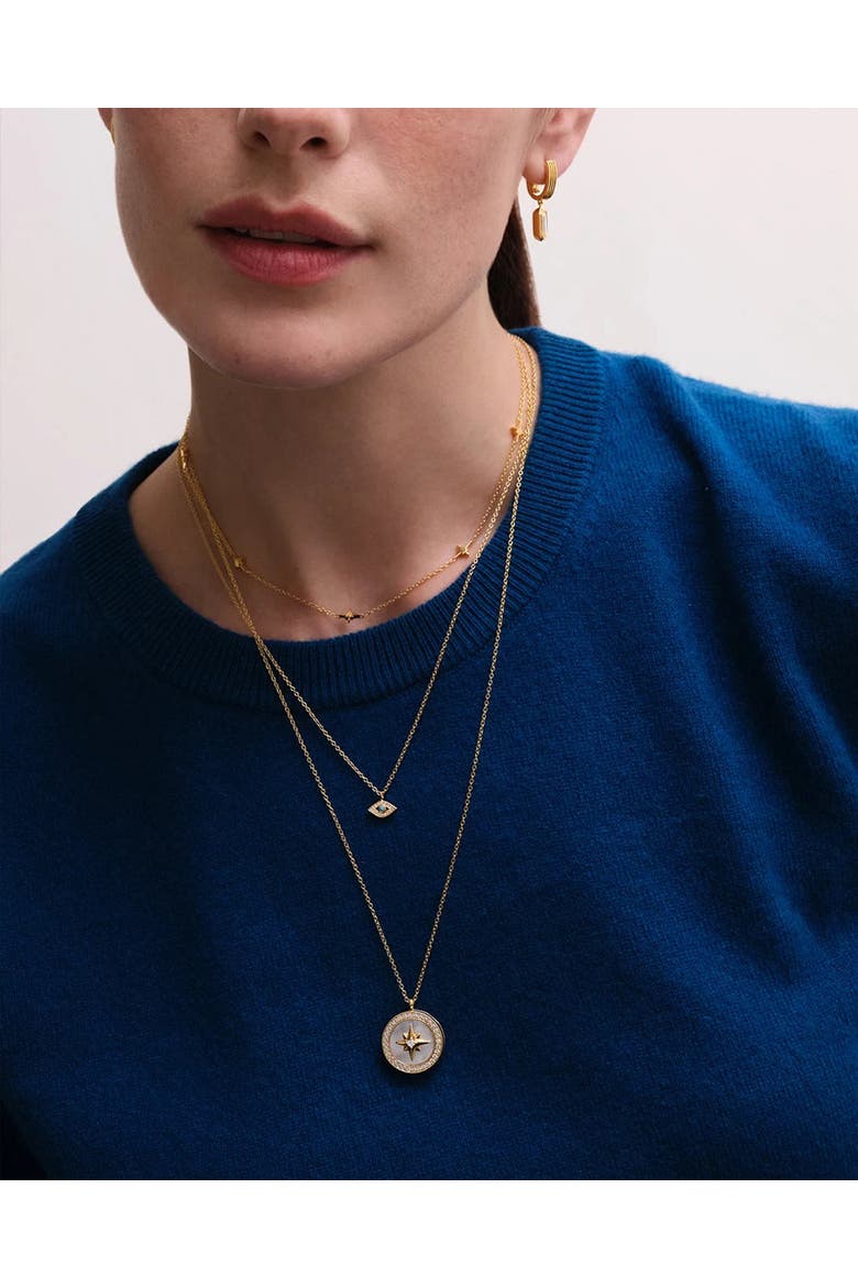 Gold Large Polaris Mother of Pearl Locket Necklace, Alternate, color, Polaris