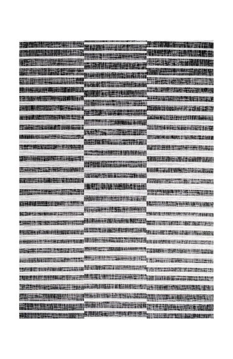 Sukie Modern Offset Stripe Indoor/Outdoor Area Rug