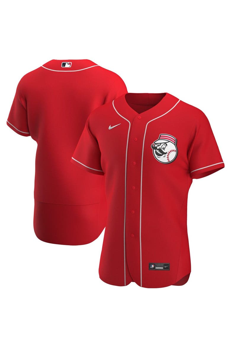 Men's Nike Scarlet Cincinnati Reds Alternate Authentic Team Logo Jersey, Main, color, Scarlet