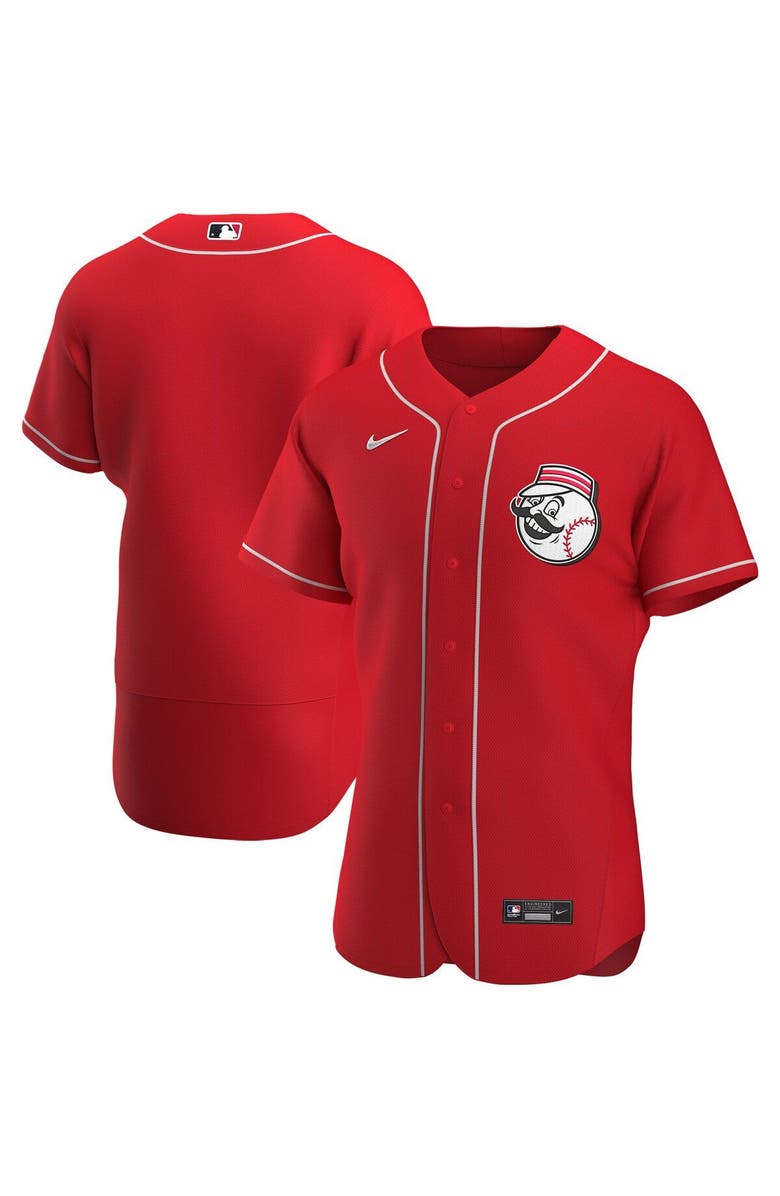 Nike Men's Nike Scarlet Cincinnati Reds Alternate Authentic Team Logo Jersey, Main, color, Scarlet