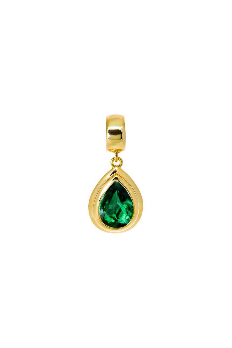 Colored CZ Pear Bezel Pendant, Main, color, Emerald Green
