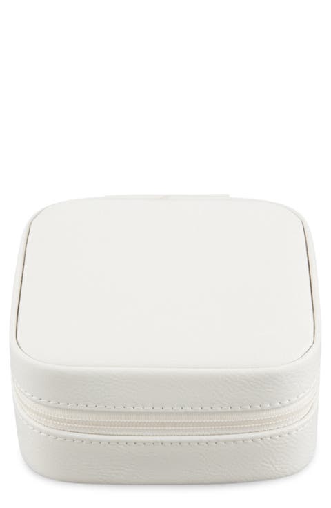 Small Leather Travel Jewelry Case