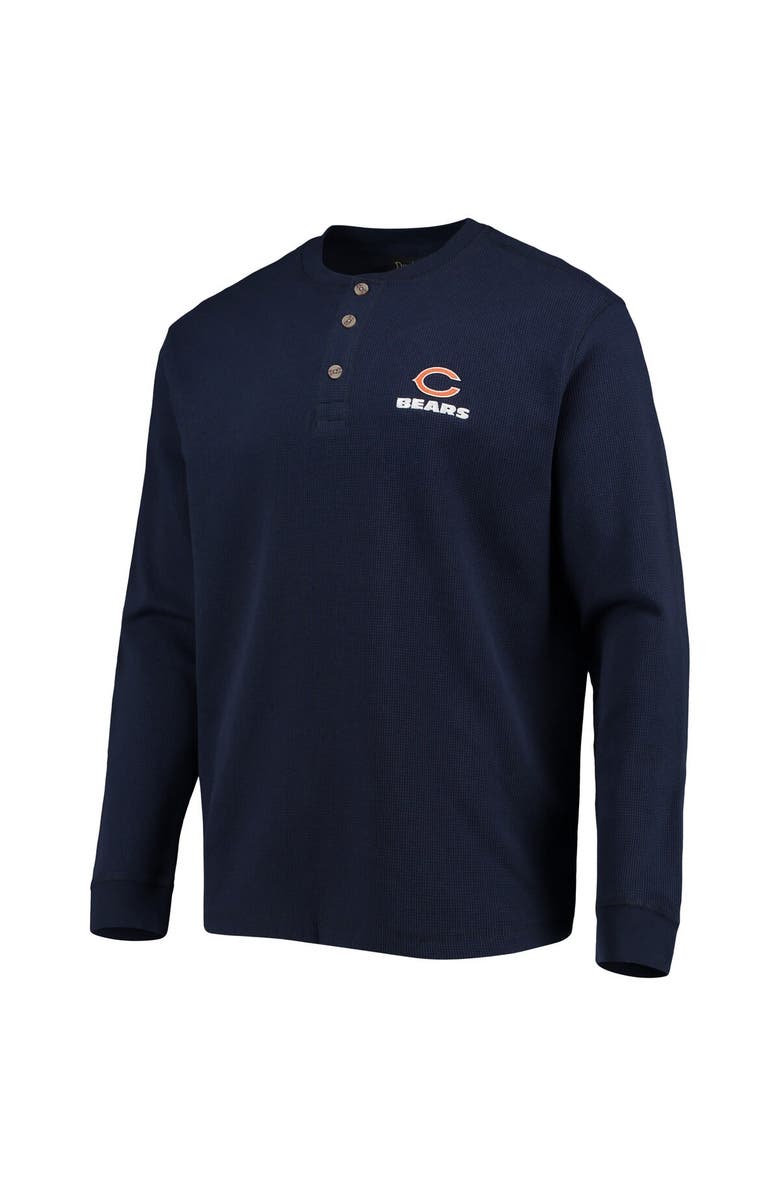DUNBROOKE Men's Dunbrooke Navy Chicago Bears Logo Maverick Thermal Henley Long Sleeve T-Shirt, Alternate, color, Navy