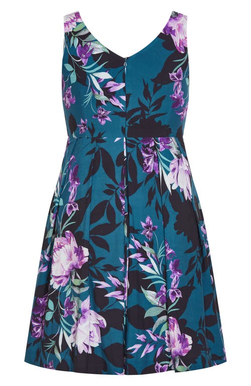 City Chic Ora Sleeveless Fit & Flare Minidress In Blue