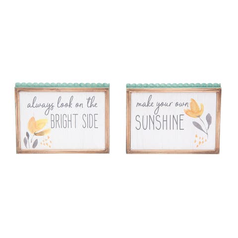 7" x 5.43" Sunshine Bright Side Wall Plaque Easter Decoration A/2