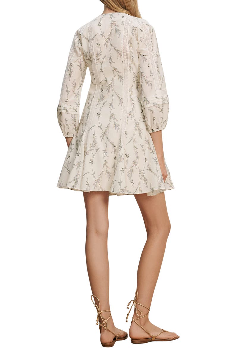 Veronica Beard Ollian Floral Cotton & Silk Minidress, Alternate, color, Dove Multi
