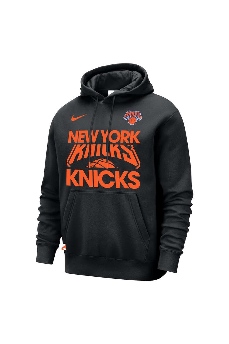 Men's Nike Black New York Knicks Courtside Club Pullover Hoodie, Alternate, color, Black