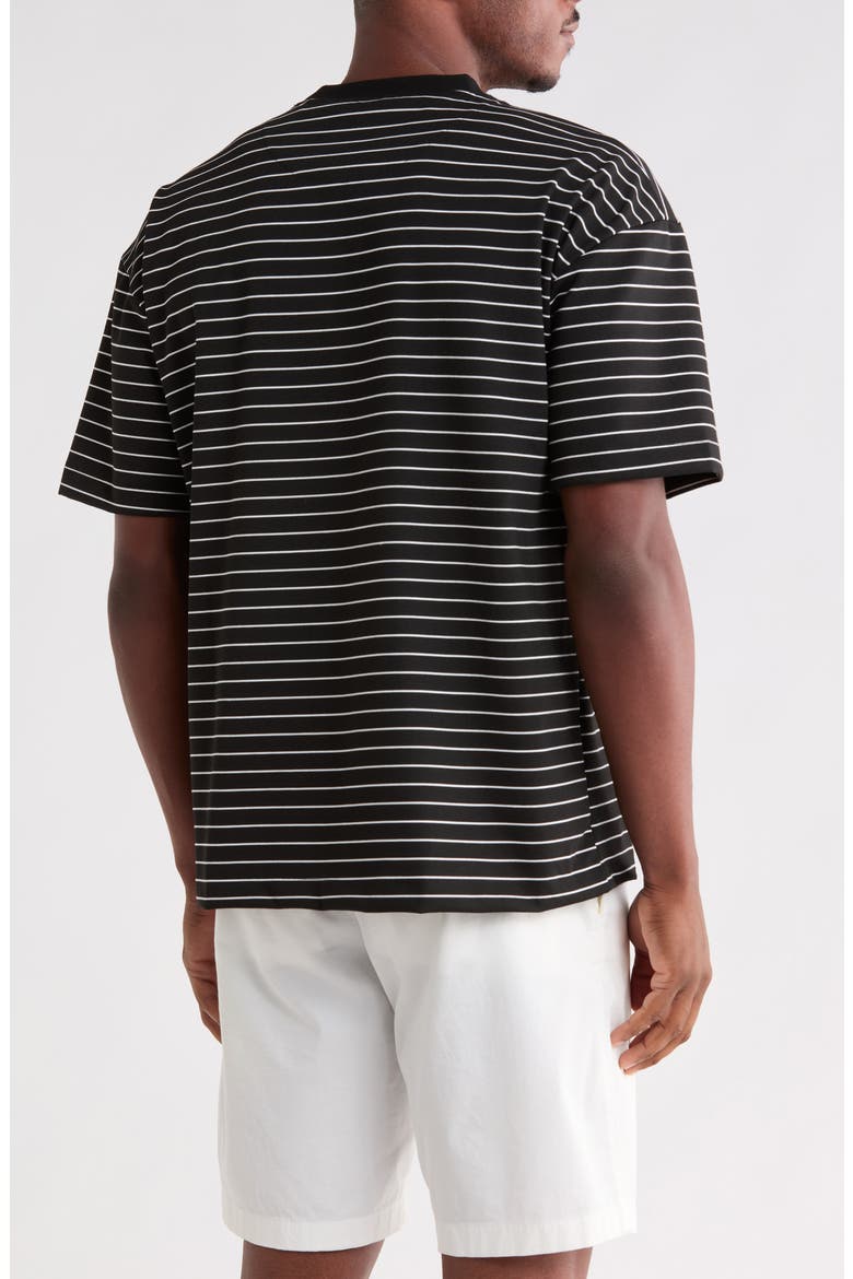 Stripe Crewneck T-Shirt, Alternate, color, BLACK