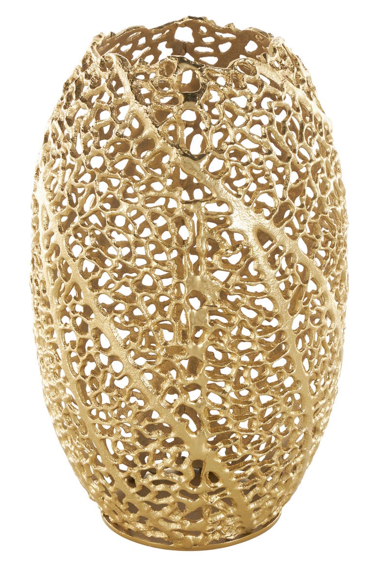 Golden Metal Vase, Alternate, color, GOLD