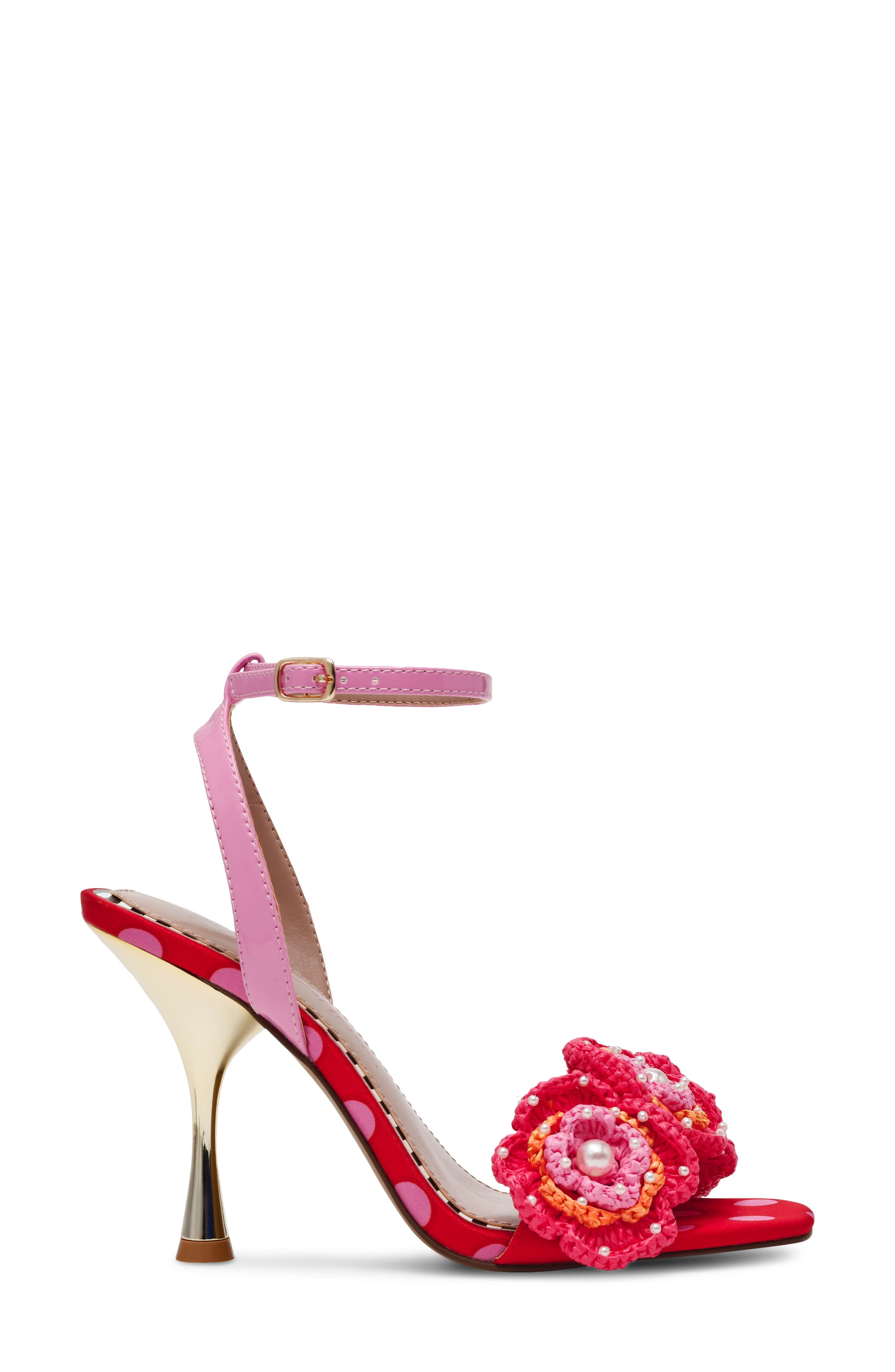 Betsey Johnson Ainsleyy Ankle Strap Sandal, Alternate, color, Red Multi
