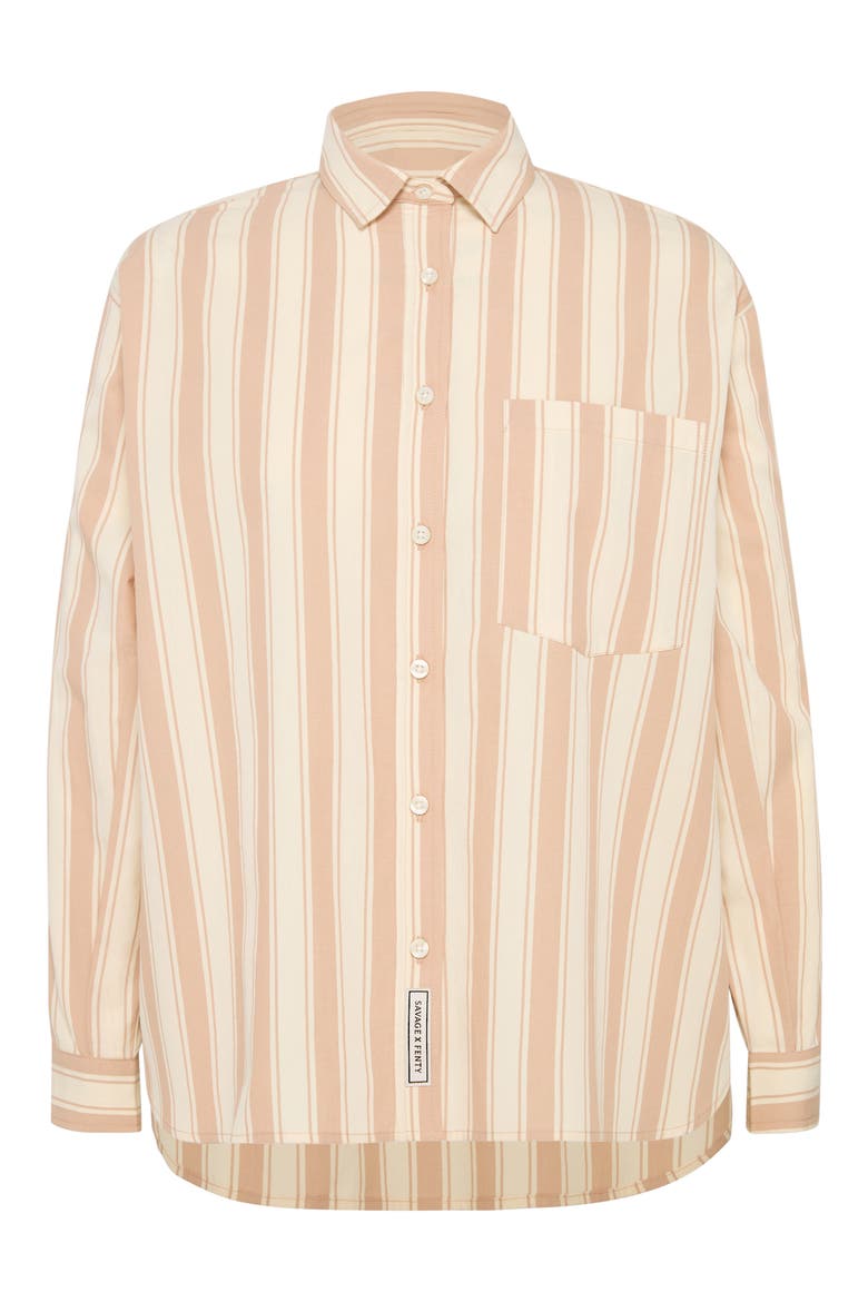 Kickback Casuals Pajama Button-Up Shirt, Alternate, color, LOWLIT BEIGE/ SIENNA