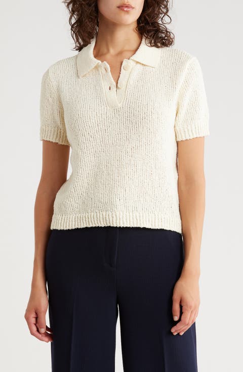 Open Stitch Cotton Blend Polo