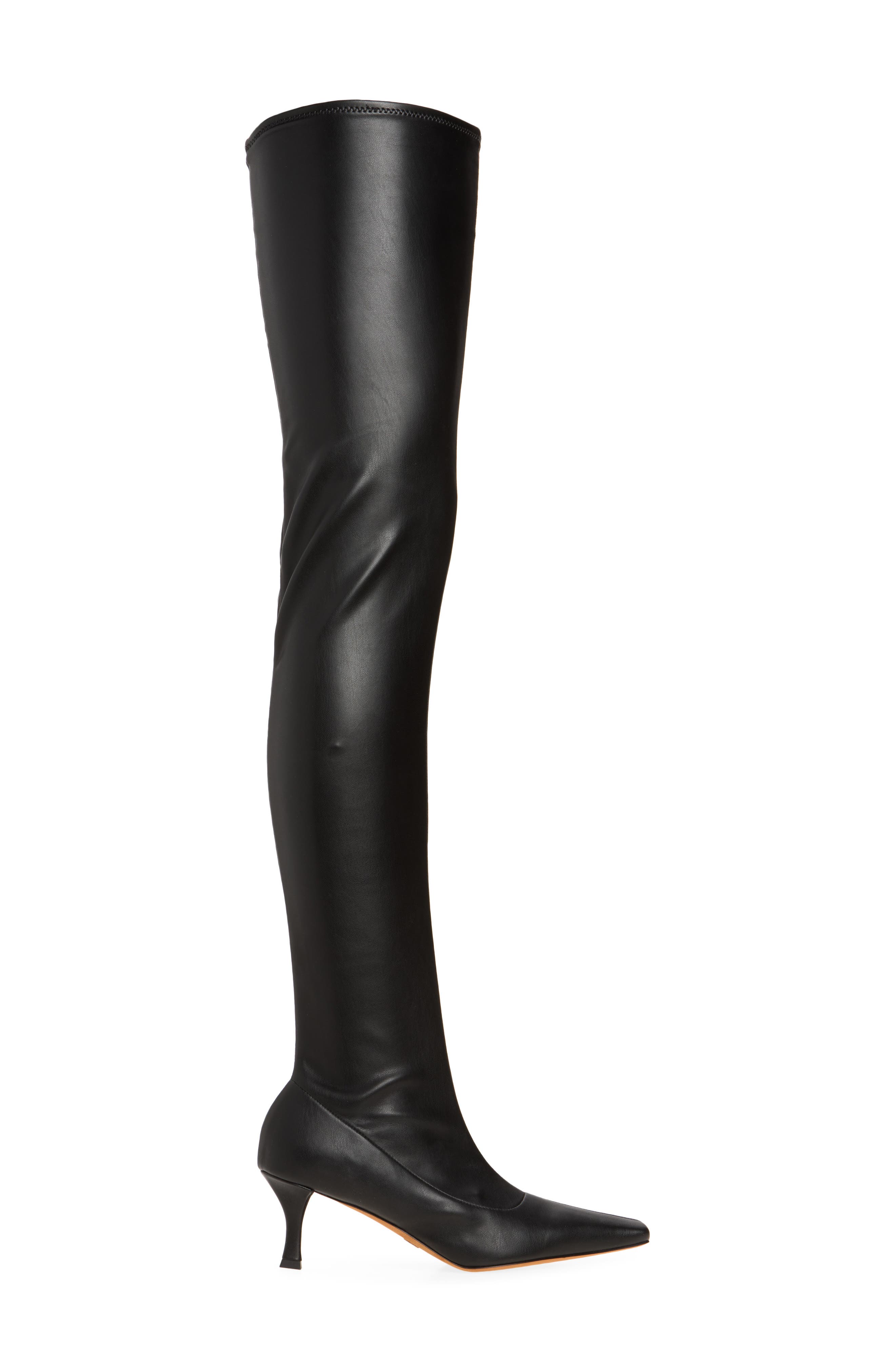 Trap Over the Knee Boot, Alternate, color, BLACK