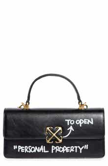 Off-White East/West Jitney Top Handle Leather Satchel