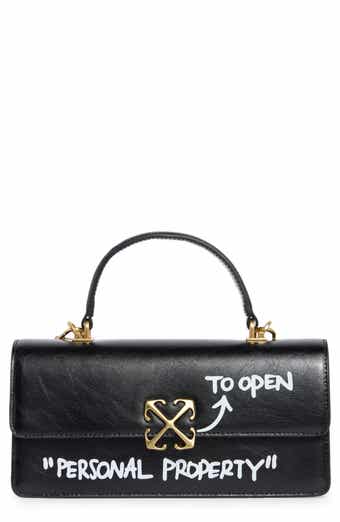 Off-White East/West Jitney Top Handle Leather Satchel