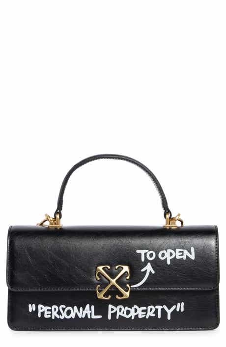 Off-White East/West Jitney Top Handle Leather Satchel