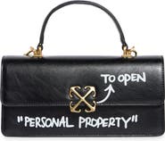 Off-White East/West Jitney Top Handle Leather Satchel
