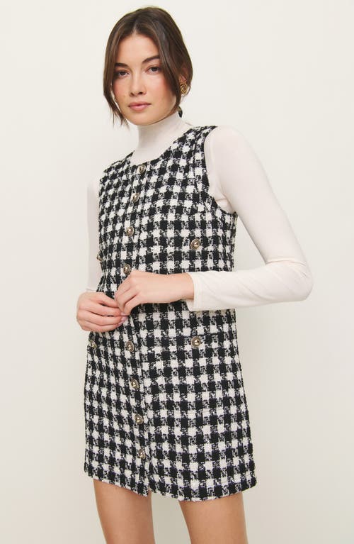 Reformation Tropez Check Tweed Shift Dress