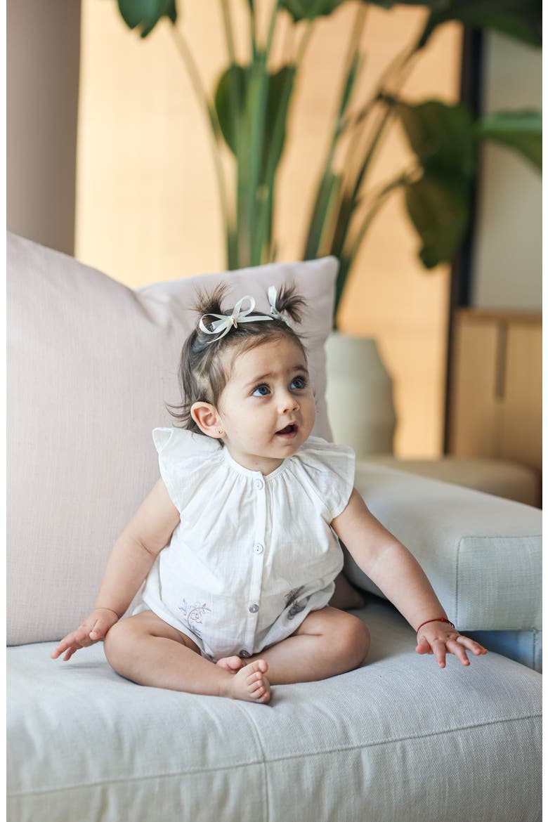 Kids' Delicate Floral Cotton Blend Top & Bloomers Set, Alternate, color, IVORY