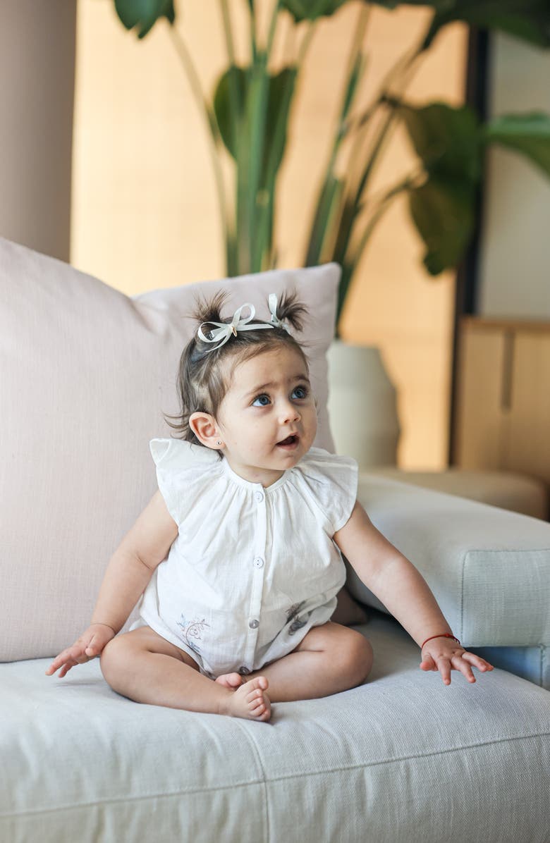 Manière Kids' Delicate Floral Cotton Blend Top & Bloomers Set, Alternate, color, Ivory