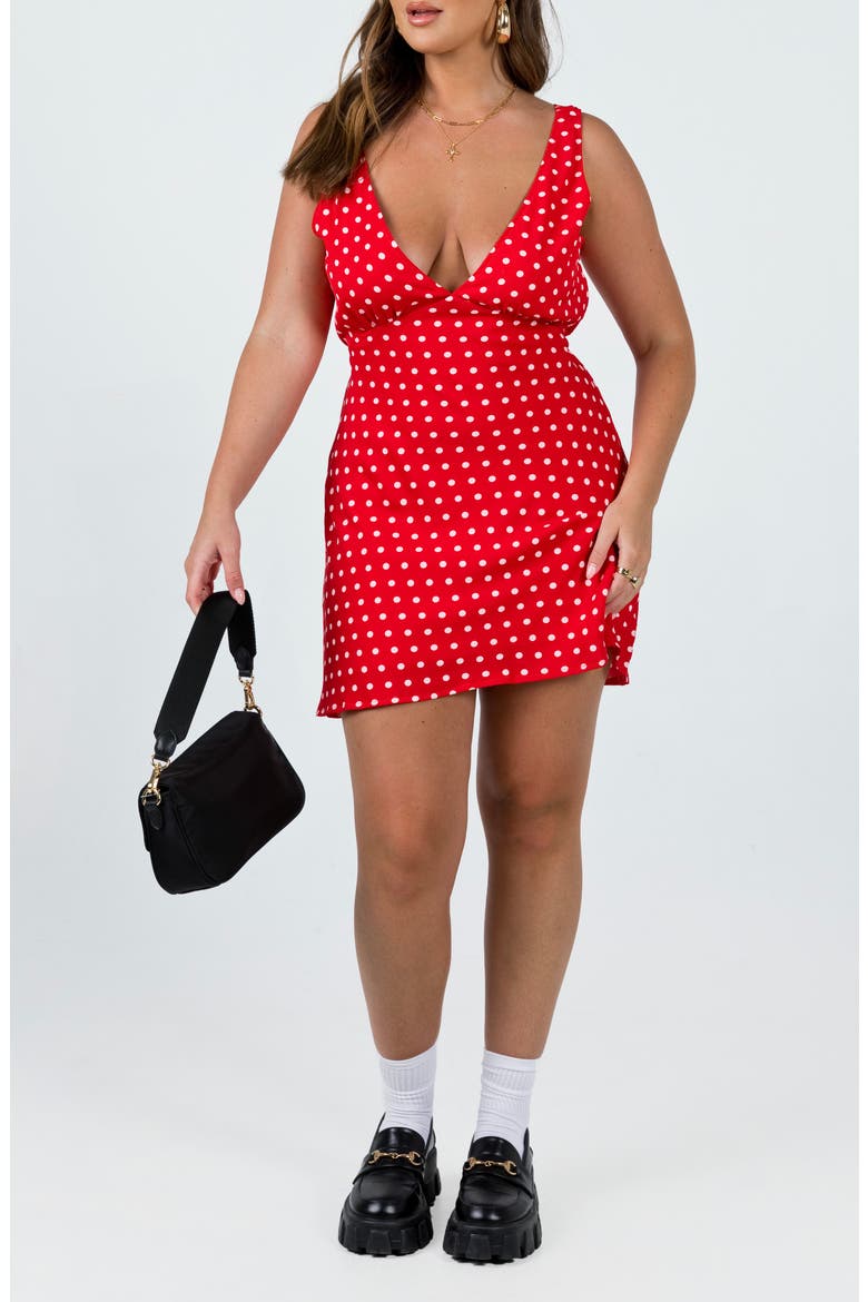 Nellie Dot Sleeveless Minidress, Main, color, RED POLKA DOT