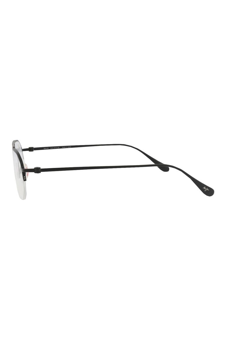 53mm Half Rim Optical Glasses, Alternate, color, BLACK BLACK TRANSPARENT