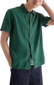Seasalt Cornwall Carne Short Sleeve Linen Button-Up Shirt