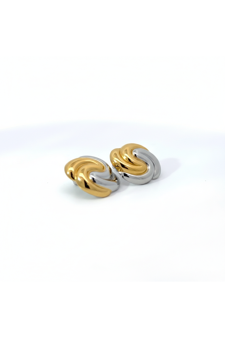 18K Gold Plated Swirl Knot Stud Earrings, Alternate, color, yellow