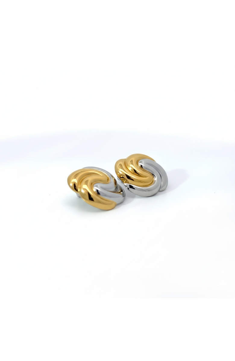 Gemini Jewelry 18K Gold Plated Swirl Knot Stud Earrings, Alternate, color, Yellow