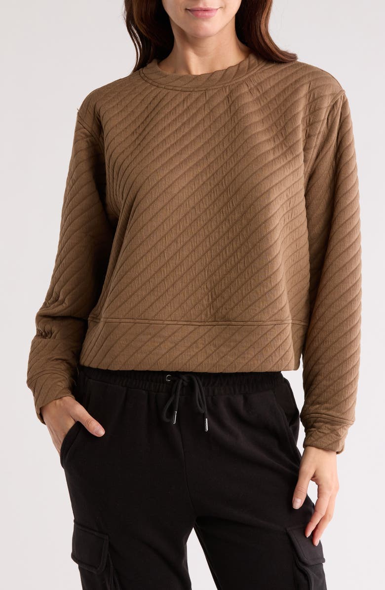 Z by Zella Tilt Quilted Crew Sweatshirt, Main, color,