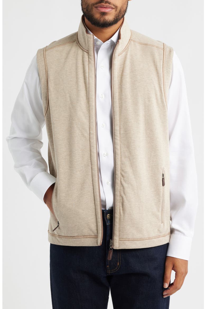 Icon Reversible Knit Cotton Blend Vest, Alternate, color, RUST/ OATMEAL