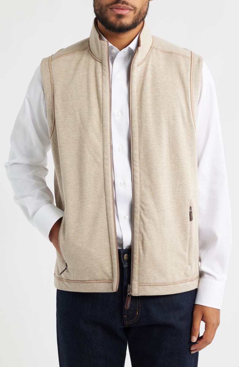 Johnston & Murphy Icon Reversible Knit Cotton Blend Vest, Alternate, color, Rust/ Oatmeal
