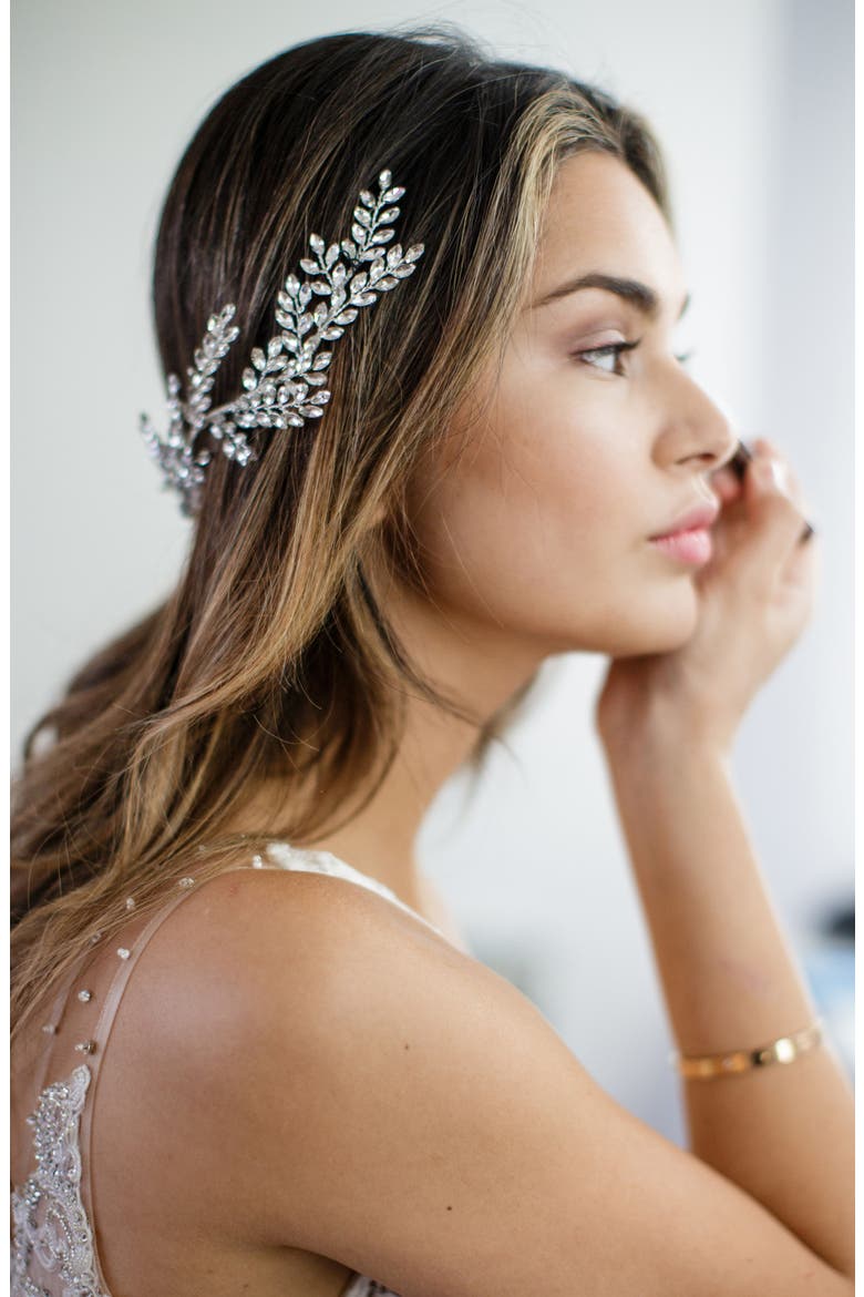 Kira Crystal Halo & Sash, Alternate, color, SILVER