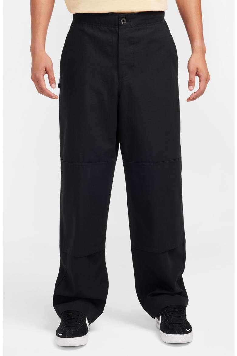 Double-Knee Twill Skate Pants, Main, color, BLACK