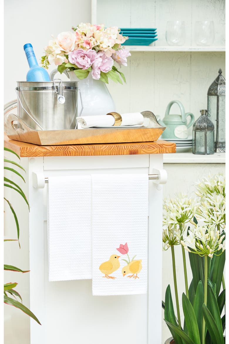 Chicks & Tulip Towel, Alternate, color, Yellow