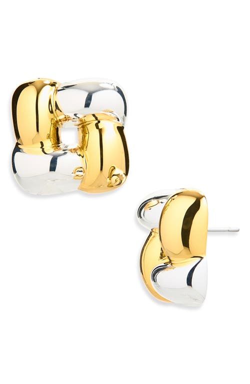 JENNY BIRD Small Woven Square Stud Earrings in Two-Tone at Nordstrom