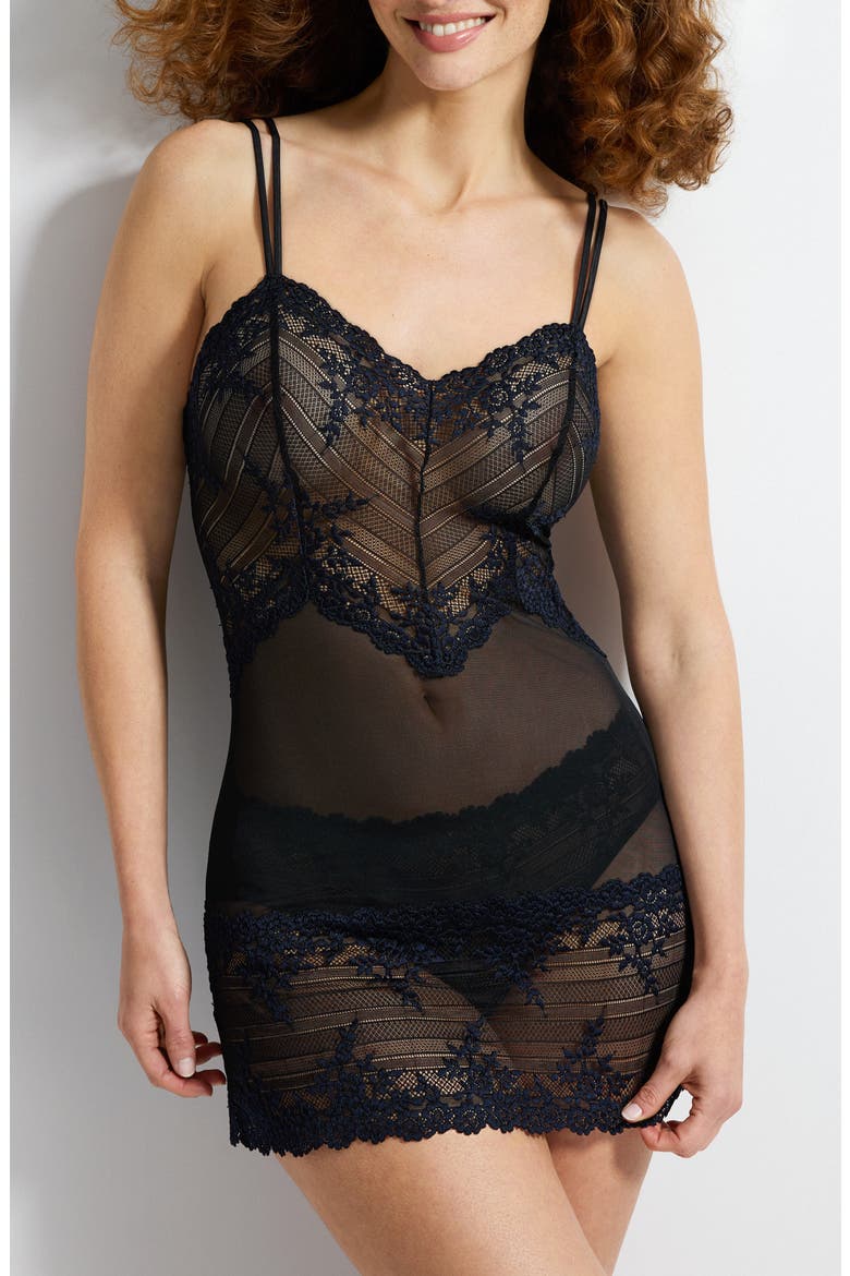 Embrace Lace® Chemise, Main, color, BLACK/ NIGHT